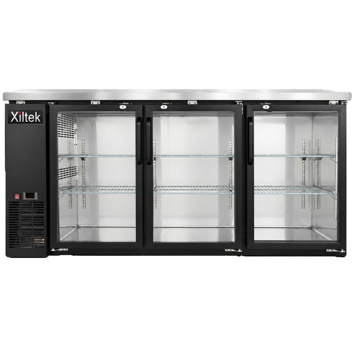 24" Depth 72" Three Glass Door Back Bar Refrigerator