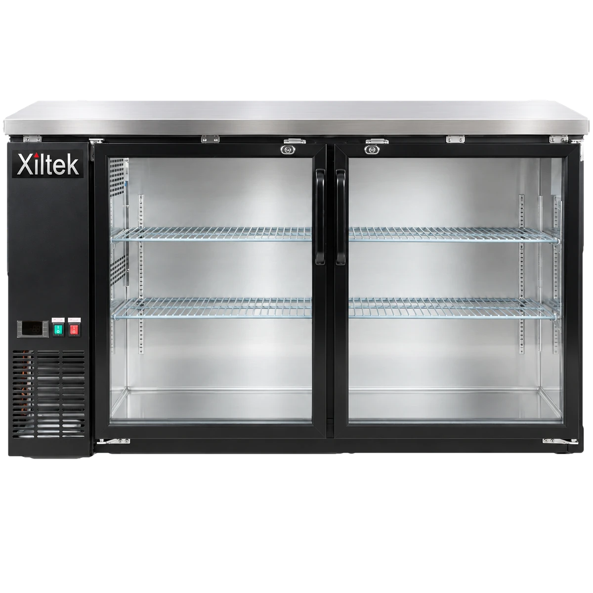 24" Depth 60" Two Glass Door Back Bar Refrigerator