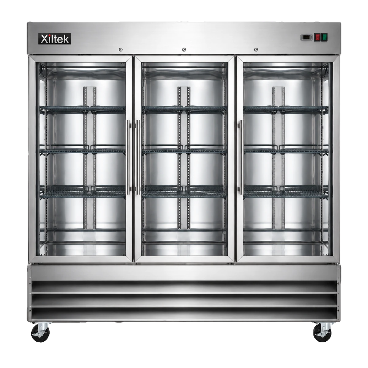 81" Three Glass Door Reach‑In Refrigerator