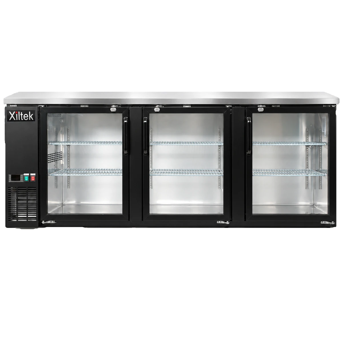 27" Depth 90" Three Glass Door Back Bar Refrigerator