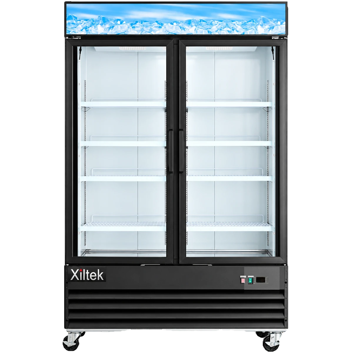 53" Double Swing Glass Door Merchandiser Freezer