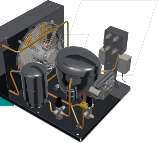 Sealed compressor and copper refrigerant lines