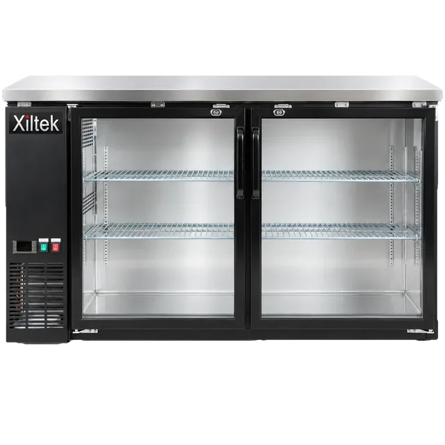 24" Depth 60" Two Glass Door Back Bar Refrigerator